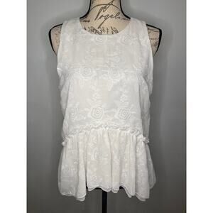 Endless Rose sleeveless embroidered peplum top see measurements